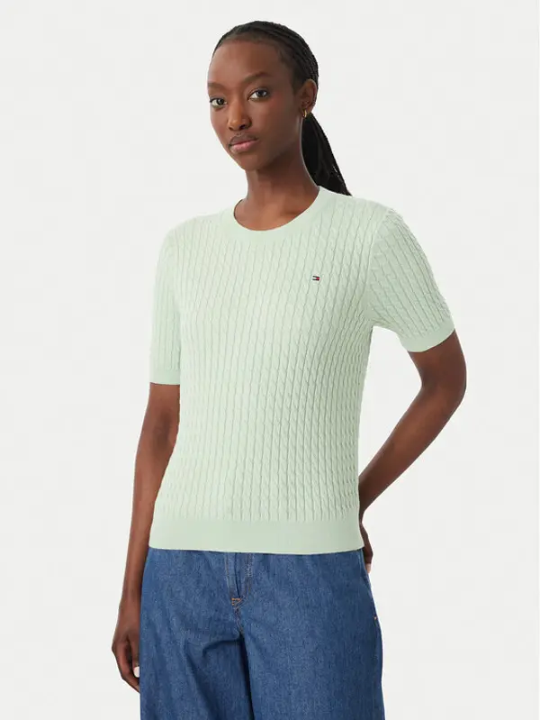 Tommy Hilfiger Tommy Hilfiger Majica WW0WW41787 Svijetlo zelena Regular Fit