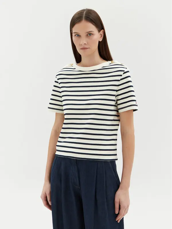 Tommy Hilfiger Tommy Hilfiger Majica WW0WW42907 Écru Regular Fit
