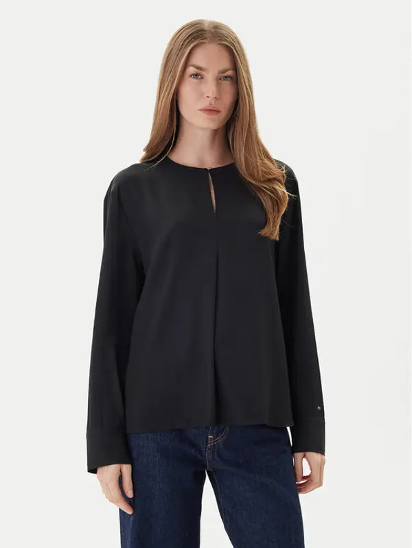 Tommy Hilfiger Tommy Hilfiger Majica WW0WW47339 Crna Relaxed Fit