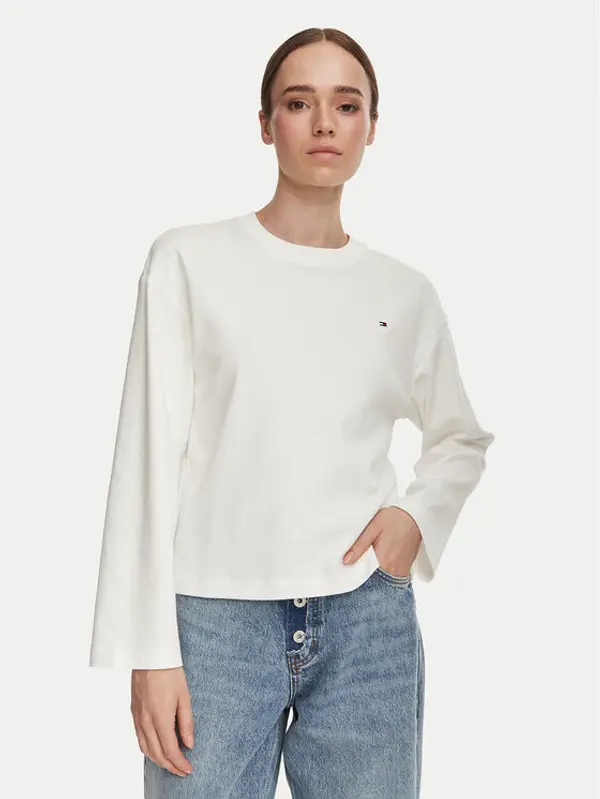 Tommy Hilfiger Tommy Hilfiger Majica WW0WW51740 Bijela Relaxed Fit