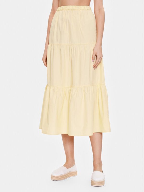 Tommy Hilfiger Tommy Hilfiger Midi suknja Poplin Tiered DW0DW15195 Žuta Regular Fit