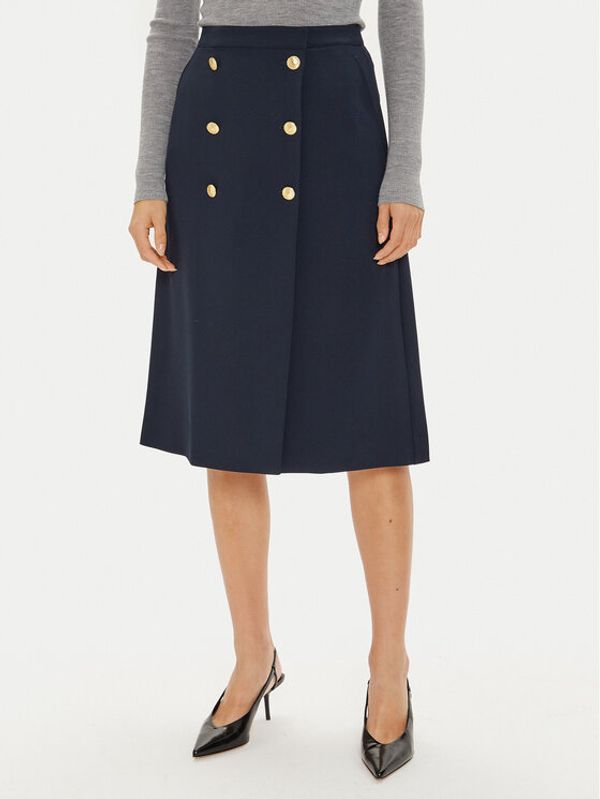 Tommy Hilfiger Tommy Hilfiger Midi suknja WW0WW43628 Tamnoplava Regular Fit