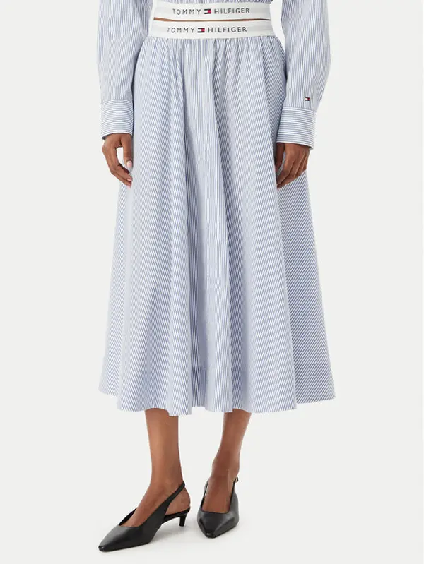 Tommy Hilfiger Tommy Hilfiger Midi suknja WW0WW48936 Plava A-Line Fit