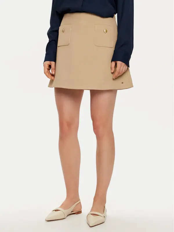 Tommy Hilfiger Tommy Hilfiger Mini suknja WW0WW44994 Bež Regular Fit