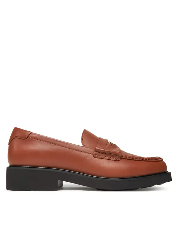 Tommy Hilfiger Tommy Hilfiger Mokasinke Crest Squarish Toe Penny Loafer FW0FW08633 Smeđa