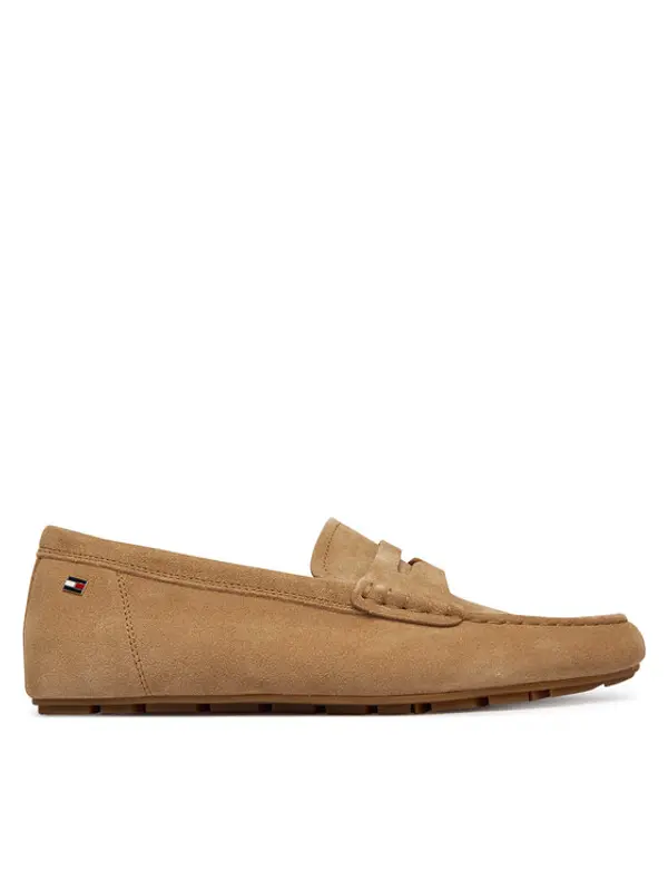 Tommy Hilfiger Tommy Hilfiger Mokasinke Flag Soft Suede Driver Loafer FW0FW08558 Smeđa