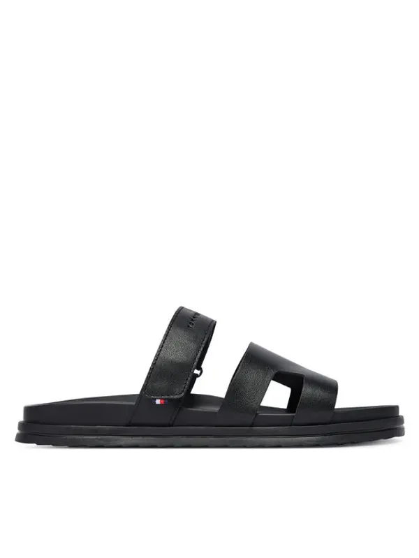 Tommy Hilfiger Tommy Hilfiger Natikače Adjustable Premium Lth Sandal FM0FM05773 Crna