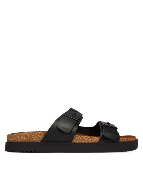 Tommy Hilfiger Tommy Hilfiger Natikače Cork Adjustable Lth Sandal FM0FM05754 Crna