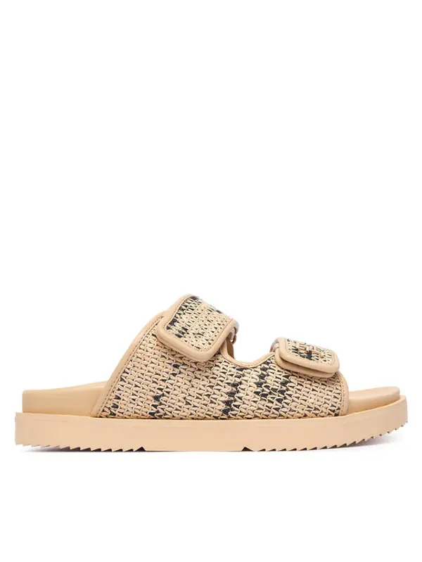 Tommy Hilfiger Tommy Hilfiger Natikače Double Strap Raffia FW0FW09122 Bež