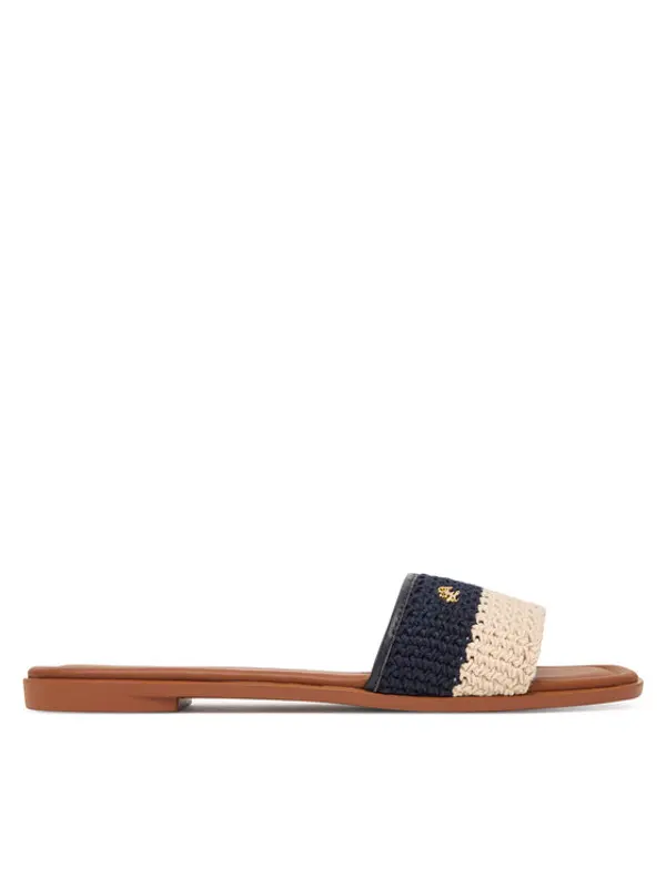 Tommy Hilfiger Tommy Hilfiger Natikače Flat Mule Crochet FW0FW09513 Tamnoplava