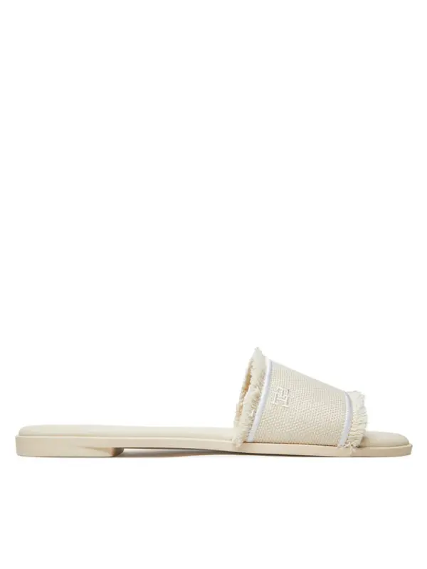 Tommy Hilfiger Tommy Hilfiger Natikače Fringe Canvas Flat Sandal FW0FW08908 Bež
