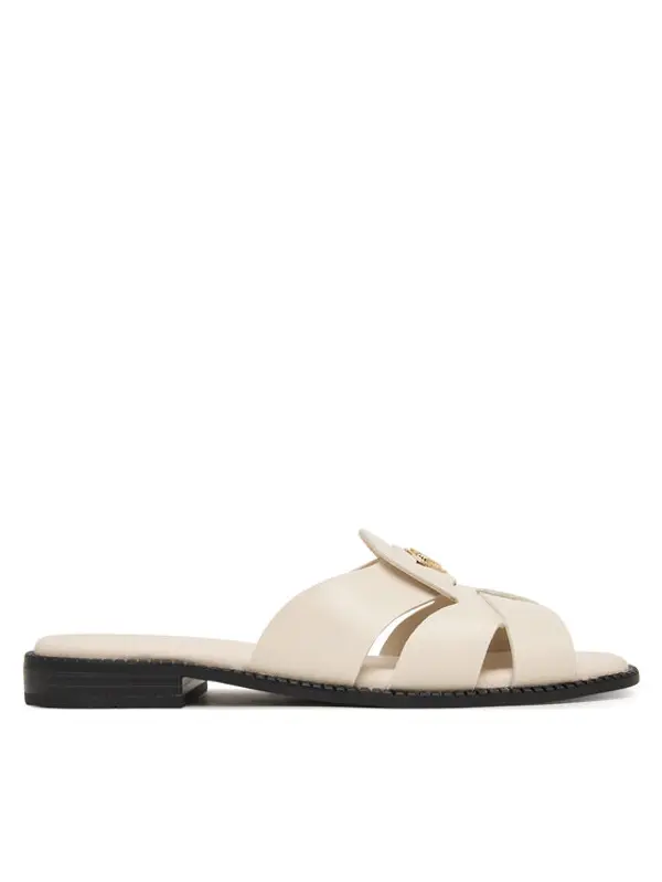 Tommy Hilfiger Tommy Hilfiger Natikače Leather Crest Square Toe Sandals FW0FW09126 Krem