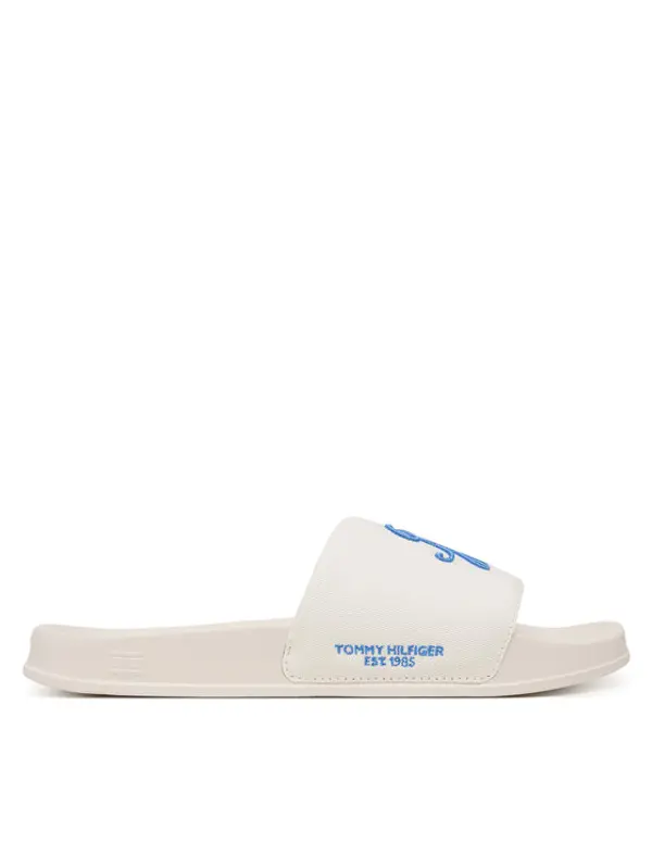 Tommy Hilfiger Tommy Hilfiger Natikače Logo Embroidery Canvas Pool Slides FM0FM05858 Bijela