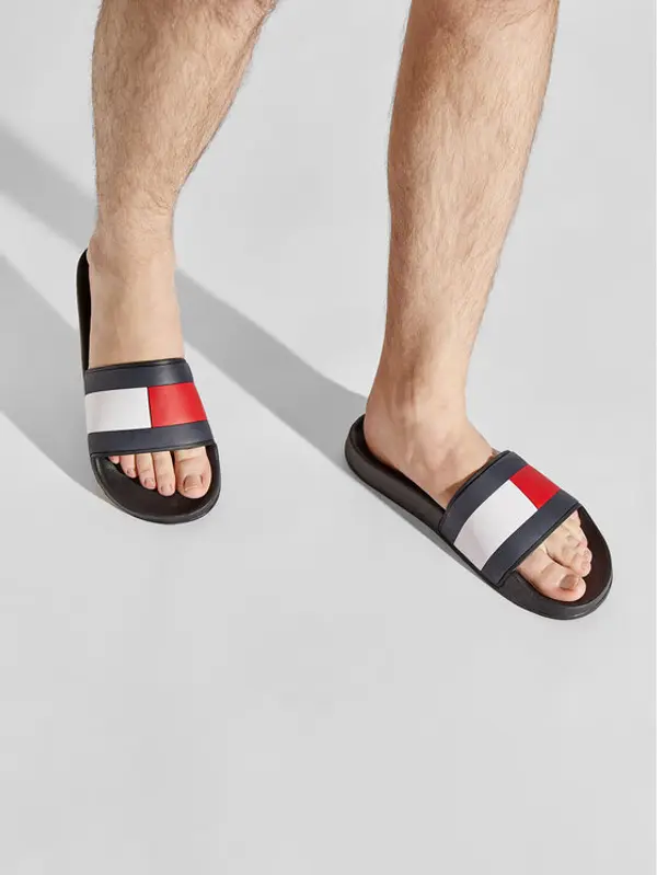 Tommy Hilfiger Tommy Hilfiger Natikače Rubber Th Flag Pool Slide FM0FM04263 Crna