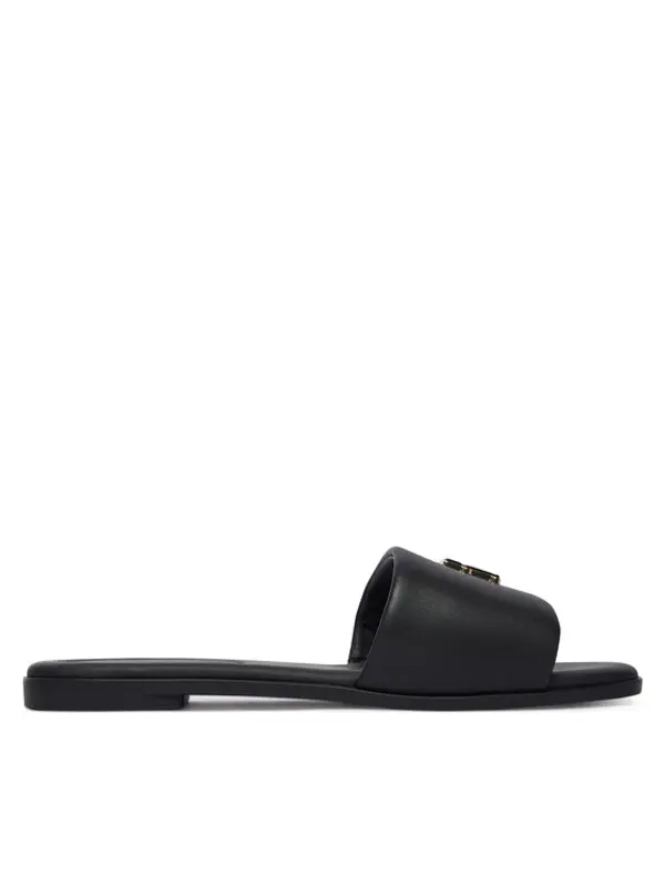 Tommy Hilfiger Tommy Hilfiger Natikače Th Logo Hardware Leather Mule FW0FW09292 Crna