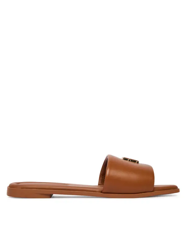 Tommy Hilfiger Tommy Hilfiger Natikače Th Logo Hardware Leather Mule FW0FW09292 Smeđa