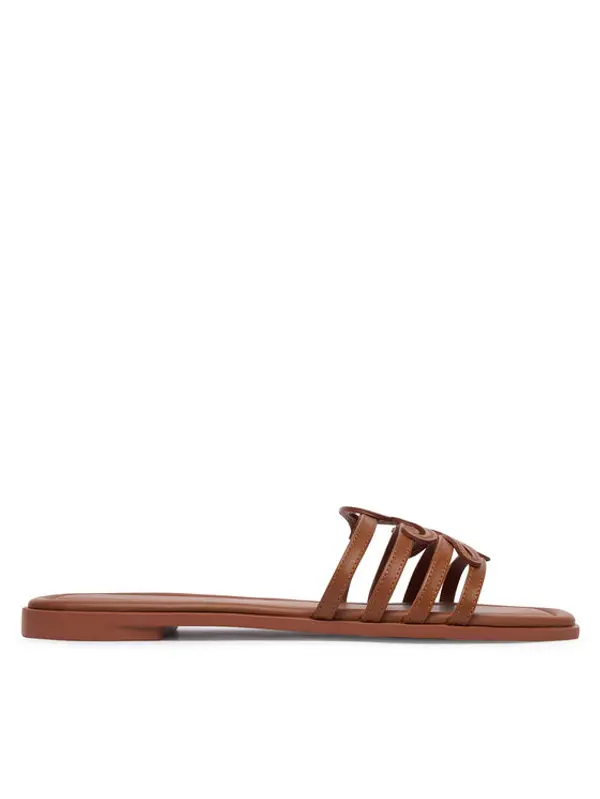 Tommy Hilfiger Tommy Hilfiger Natikače Th Script Flat Mule Lth FW0FW09368 Smeđa