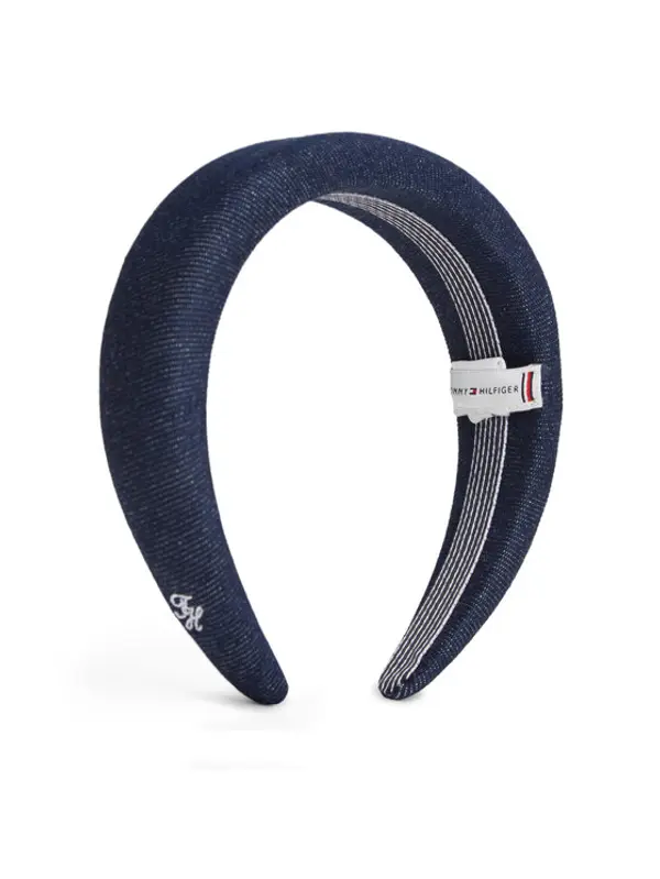 Tommy Hilfiger Tommy Hilfiger Obruč Denim Logo Padded Headband AW0AW18661 Tamnoplava