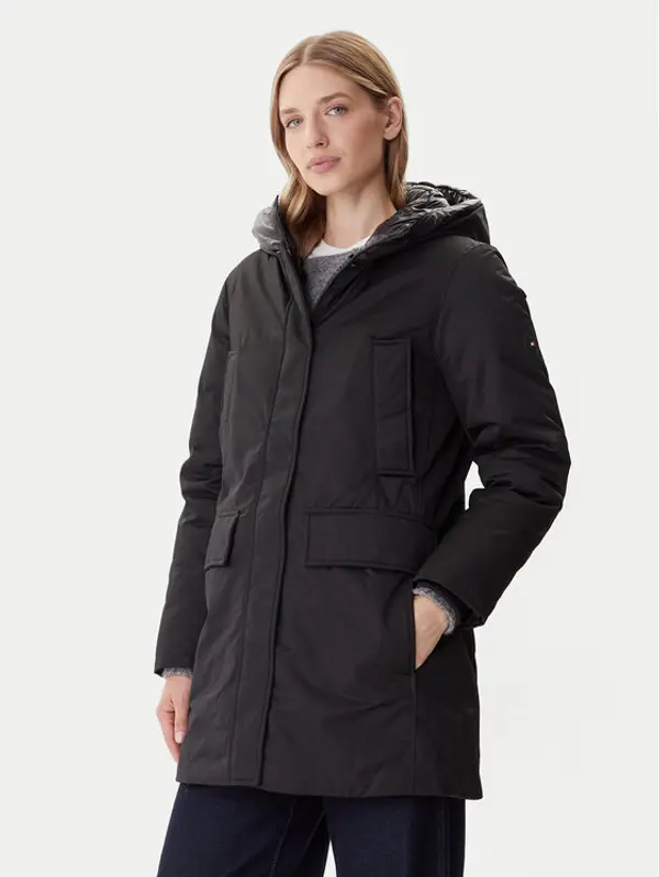 Tommy Hilfiger Tommy Hilfiger Parka WW0WW46533 Crna Relaxed Fit