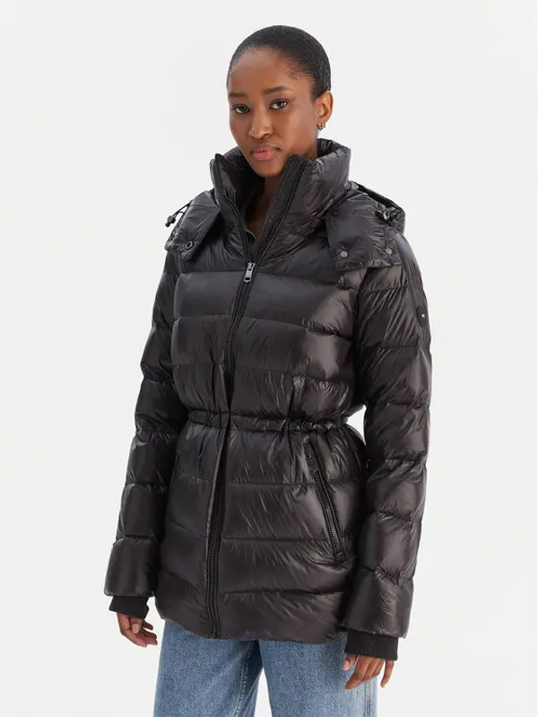 Tommy Hilfiger Tommy Hilfiger Pernata jakna Gloss WW0WW47355 Crna Regular Fit