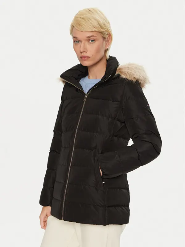 Tommy Hilfiger Tommy Hilfiger Pernata jakna WW0WW43600 Crna Regular Fit
