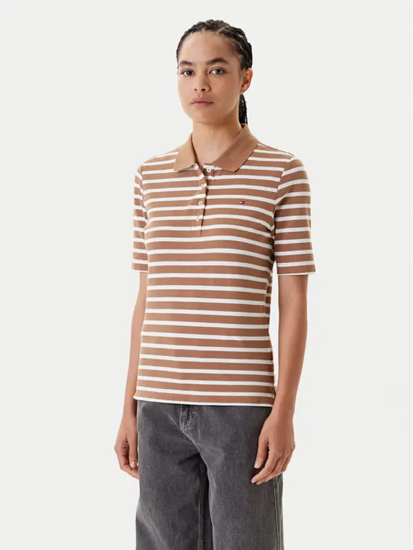 Tommy Hilfiger Tommy Hilfiger Polo 1895 WW0WW43224 Smeđa Regular Fit