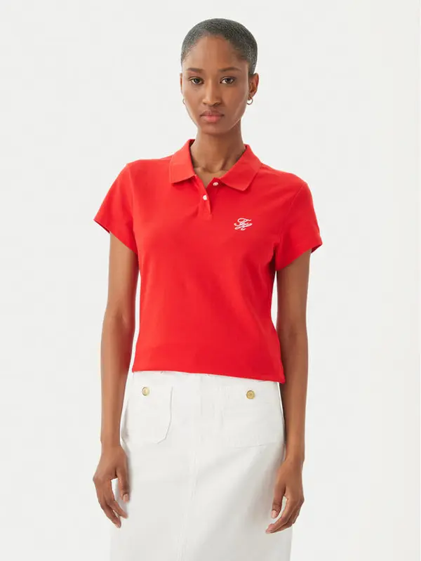 Tommy Hilfiger Tommy Hilfiger Polo 1985 Logo WW0WW49259 Crvena Slim Fit