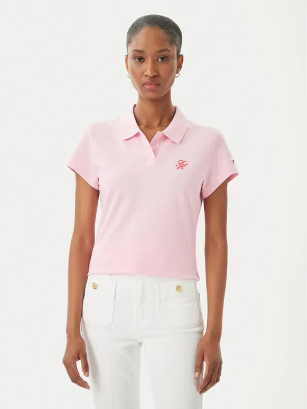 Tommy Hilfiger Tommy Hilfiger Polo 1985 Logo WW0WW49259 Svijetlo roza Slim Fit