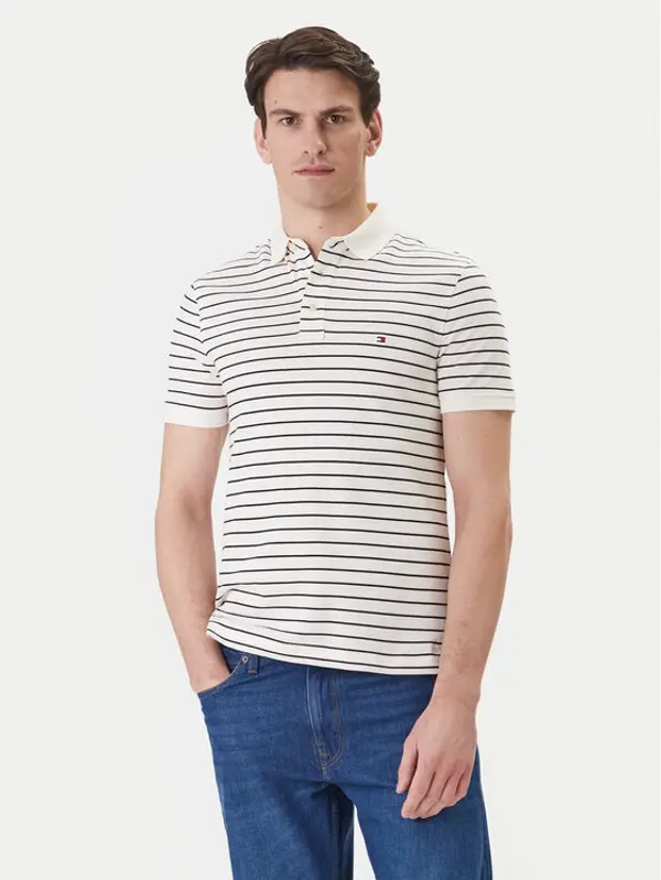 Tommy Hilfiger Tommy Hilfiger Polo 1985 MW0MW17771 Bež Slim Fit