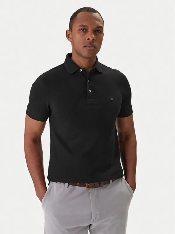 Tommy Hilfiger Tommy Hilfiger Polo 1985 MW0MW17771 Crna Slim Fit