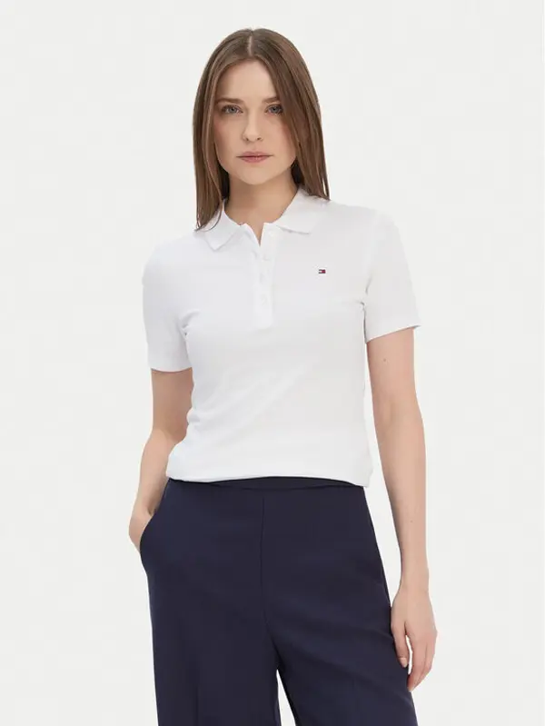 Tommy Hilfiger Tommy Hilfiger Polo 1985 WW0WW42047 Bijela Slim Fit
