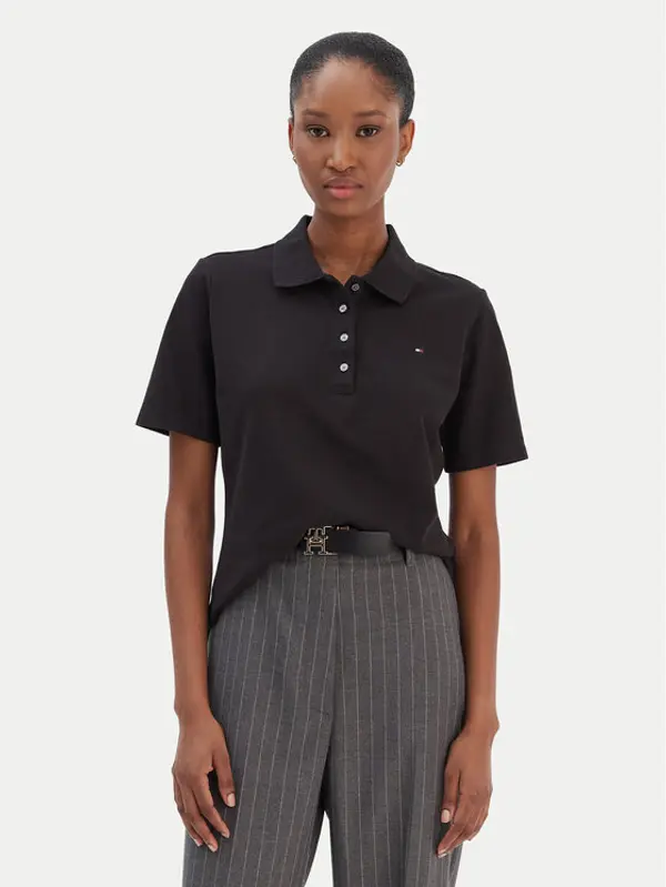 Tommy Hilfiger Tommy Hilfiger Polo 1985 WW0WW43224 Crna Regular Fit