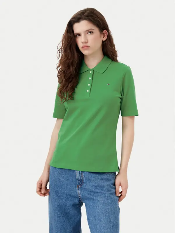 Tommy Hilfiger Tommy Hilfiger Polo 1985 WW0WW43224 Zelena Regular Fit