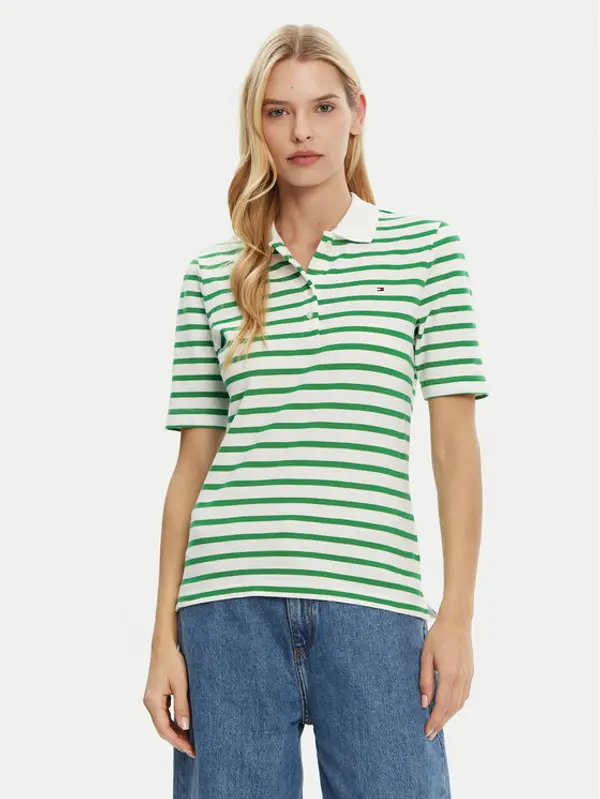 Tommy Hilfiger Tommy Hilfiger Polo 1985 WW0WW43224 Zelena Regular Fit