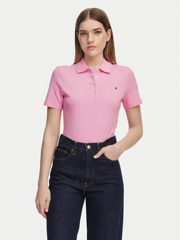 Tommy Hilfiger Tommy Hilfiger Polo 1985 WW0WW43225 Svijetlo roza Slim Fit
