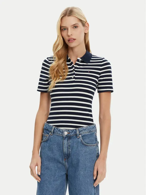 Tommy Hilfiger Tommy Hilfiger Polo 1985 WW0WW43225 Tamnoplava Slim Fit