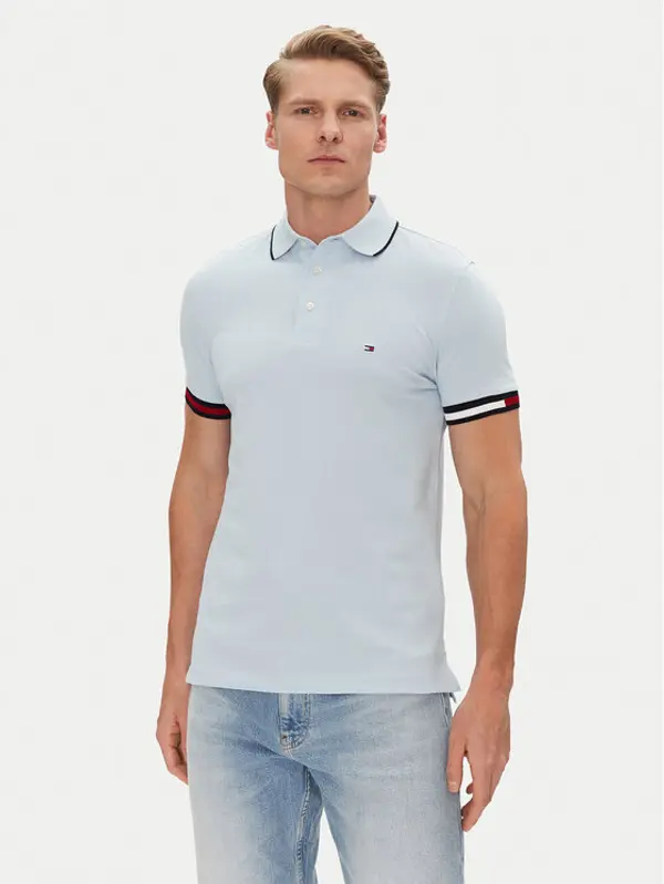 Tommy Hilfiger Tommy Hilfiger Polo Flag Cuff MW0MW38458 Svijetloplava Slim Fit