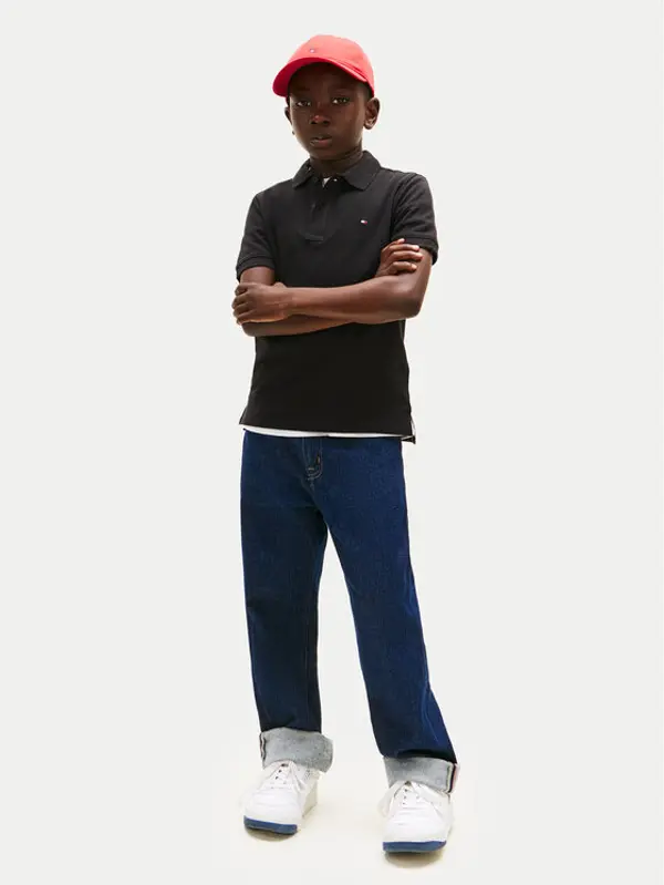Tommy Hilfiger Tommy Hilfiger Polo Flag KB0KB09103 Crna Regular Fit