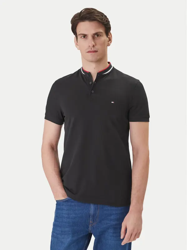 Tommy Hilfiger Tommy Hilfiger Polo Mao MW0MW34752 Crna Slim Fit