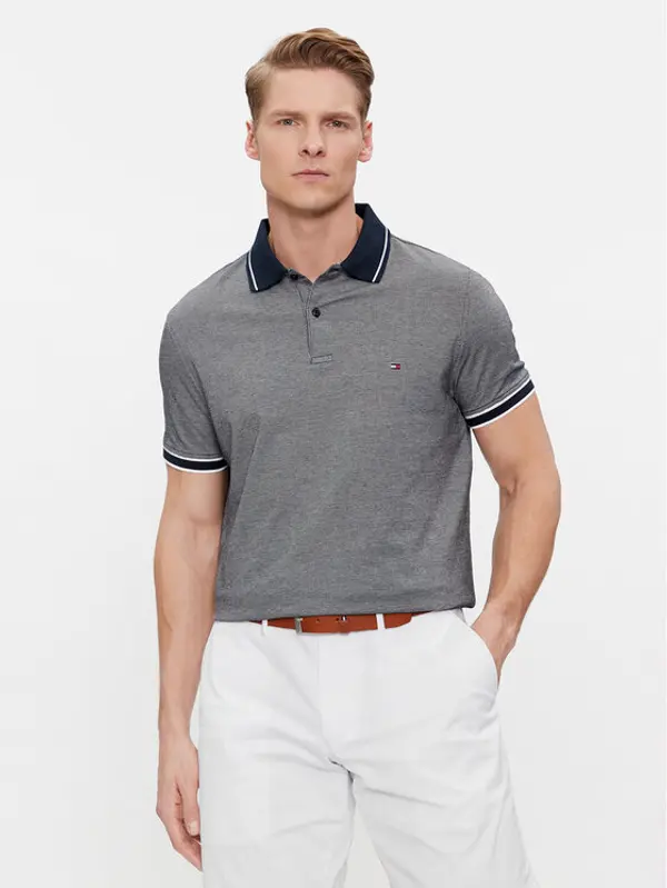 Tommy Hilfiger Tommy Hilfiger Polo Monotype Oxford Collar Reg Polo MW0MW34778 Siva Regular Fit