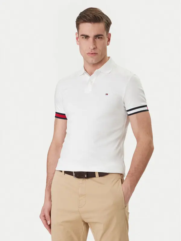Tommy Hilfiger Tommy Hilfiger Polo MW0MW42743 Bijela Slim Fit