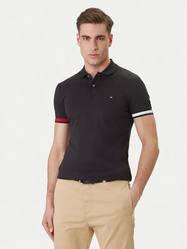 Tommy Hilfiger Tommy Hilfiger Polo MW0MW42743 Crna Slim Fit