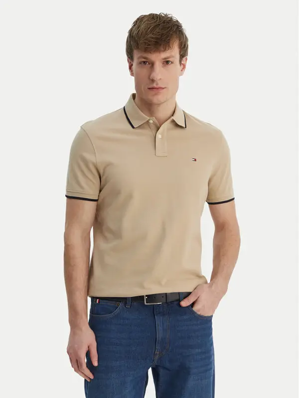 Tommy Hilfiger Tommy Hilfiger Polo Pique MW0MW42749 Bež Regular Fit