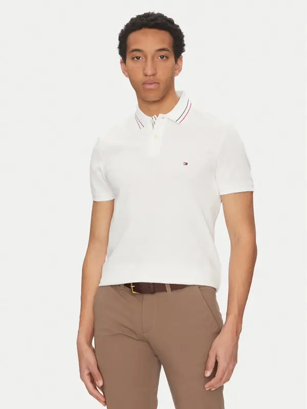 Tommy Hilfiger Tommy Hilfiger Polo Placket Interest MW0MW38459 Bijela Regular Fit