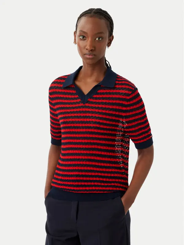 Tommy Hilfiger Tommy Hilfiger Polo Pointelle WW0WW50060 Crvena Regular Fit
