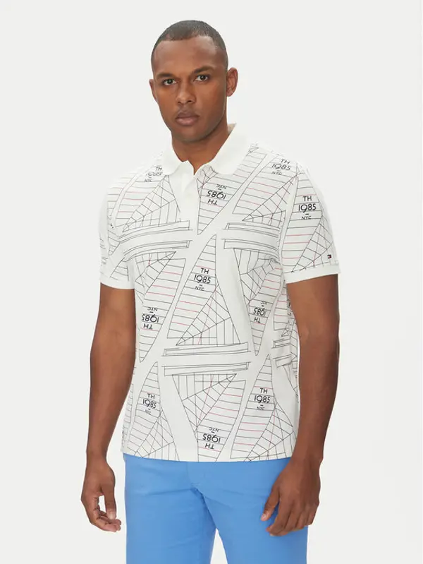 Tommy Hilfiger Tommy Hilfiger Polo Sailing MW0MW39309 Écru Regular Fit