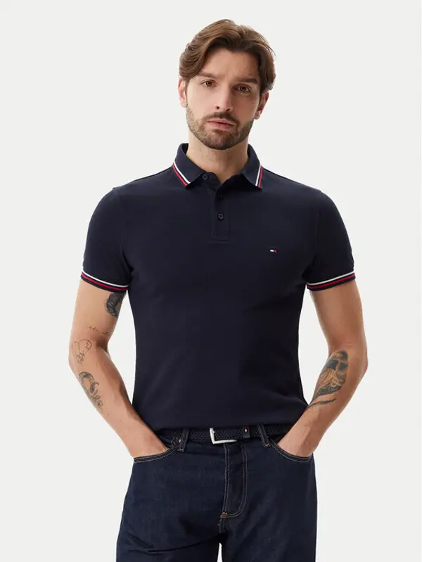 Tommy Hilfiger Tommy Hilfiger Polo Tipped MW0MW37346 Tamnoplava Slim Fit