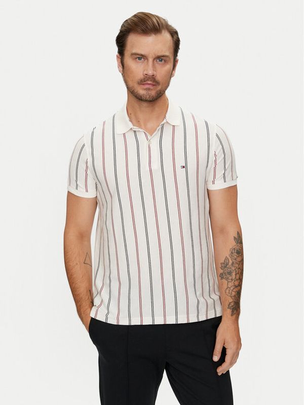 Tommy Hilfiger Tommy Hilfiger Polo Vertical MW0MW35627 Bež Regular Fit