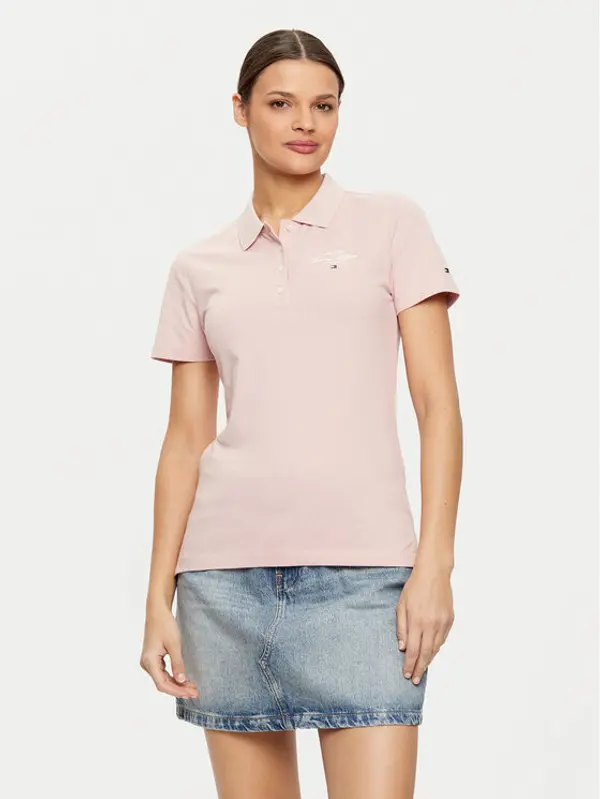 Tommy Hilfiger Tommy Hilfiger Polo WW0WW43930 Ružičasta Slim Fit
