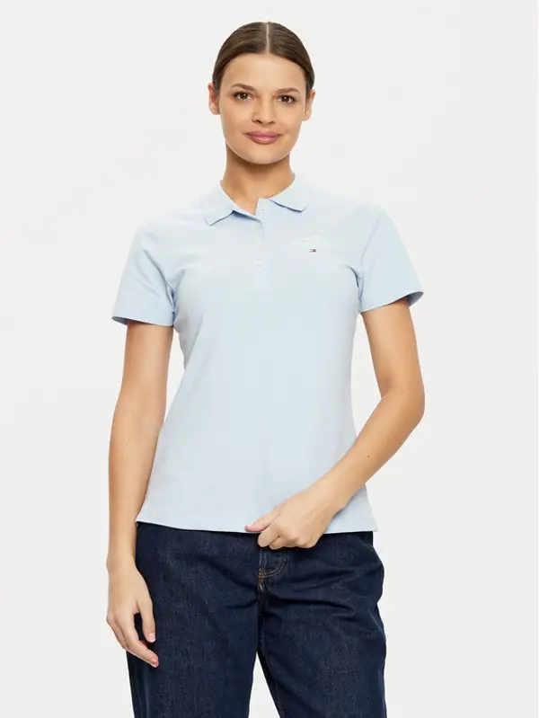 Tommy Hilfiger Tommy Hilfiger Polo WW0WW43930 Svijetloplava Slim Fit
